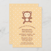 Niedlich Kawaii Cartoon Monkey Boy Kindergeburtsta Einladung (Vorne/Hinten)