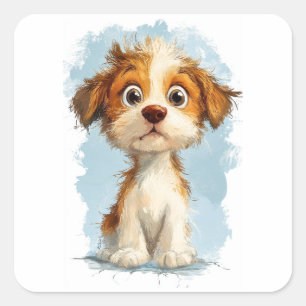 Niedlich Kawaii Cartoon Welppy Quadratischer Aufkleber