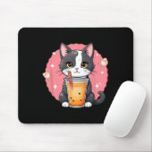 Niedlich Kawaii Cat Boba Tea Japanischer Stil Tuxe Mousepad (Mit Mouse)