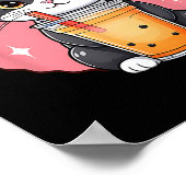 Niedlich Kawaii Cat Boba Tea Japanischer Stil Tuxe Poster (Ecke)