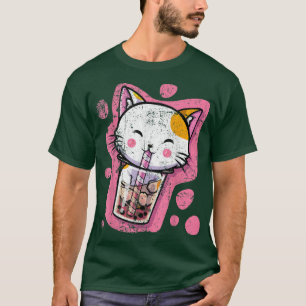 Niedlich Kawaii Cat Bubble Tee Japanisch Anime Fra