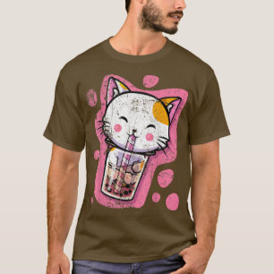Niedlich Kawaii Cat Bubble Tee Japanisch Anime Fra