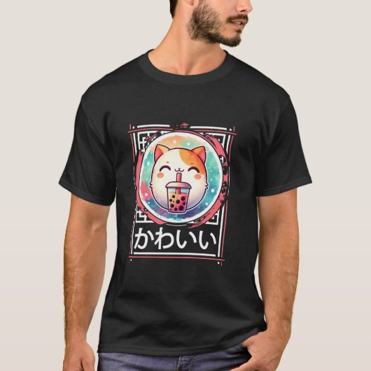 Niedlich Kawaii Cat Drinks Boba Bubble Tee Kawaii (Vorderseite)