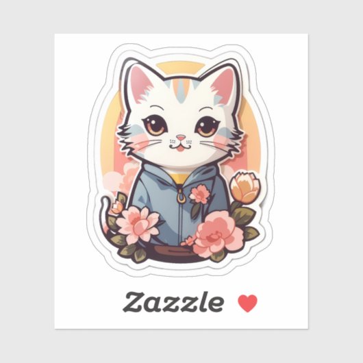 Niedlich Kawaii Cat Graphic Aufkleber (Blatt)
