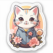 Niedlich Kawaii Cat Graphic Aufkleber (Vorderseite)