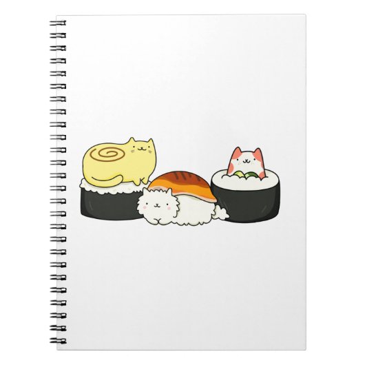 Niedlich Kawaii Cat-lifornia Sushi Roll Notizblock (Vorderseite)