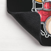 Niedlich Kawaii Cat Playing Drums Trommler Katzen Mousepad (Ecke)
