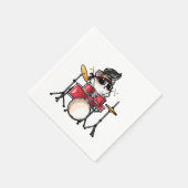 Niedlich Kawaii Cat Playing Drums Trommler Katzen Serviette (Ecke)