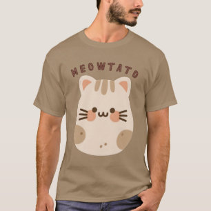 Niedlich Kawaii Cat Potato Mashup T-Shirt