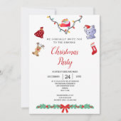 Niedlich Kawaii Cat Reindeer Lovers | Weihnachten  Einladung (Vorderseite)