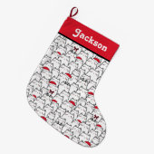 Niedlich Kawaii Cat Weihnachts-Strumpf Großer Weihnachtsstrumpf (Vorderansicht (hängend))