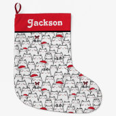 Niedlich Kawaii Cat Weihnachts-Strumpf Großer Weihnachtsstrumpf (Vorderseite)