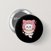 Niedlich Kawaii Cats Donut Anime Lover Otaku Fun C Button (Vorne & Hinten)