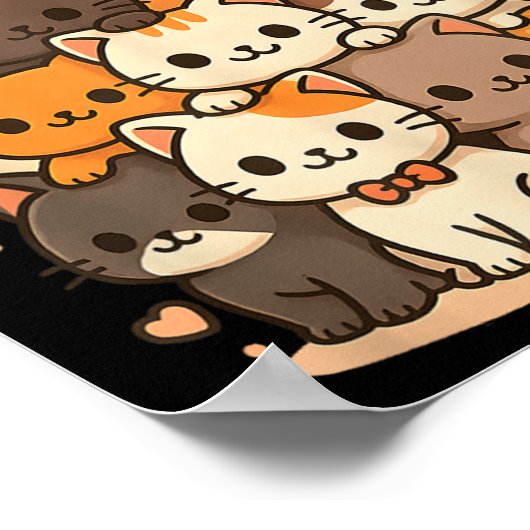 Niedlich Kawaii Cats Neko Funny Kitten Cat Lover C Poster (Ecke)