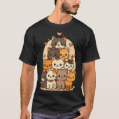 Niedlich Kawaii Cats Neko Funny Kitten Cat Lover C T-Shirt (Vorderseite)
