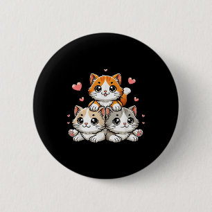 Niedlich Kawaii Cats Neko Funny Kitten Cat Lover G Button