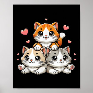 Niedlich Kawaii Cats Neko Funny Kitten Cat Lover G Poster
