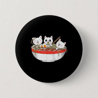 Niedlich Kawaii Cats Ramen Noodles Anime Japanisch Button