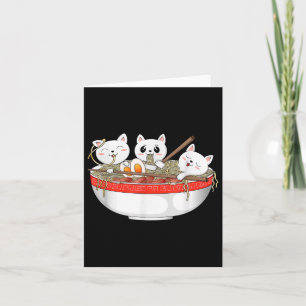 Niedlich Kawaii Cats Ramen Noodles Anime Japanisch Karte