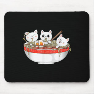 Niedlich Kawaii Cats Ramen Noodles Anime Japanisch Mousepad