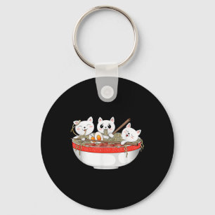 Niedlich Kawaii Cats Ramen Noodles Anime Japanisch Schlüsselanhänger
