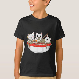 Niedlich Kawaii Cats Ramen Noodles Anime Japanisch T-Shirt