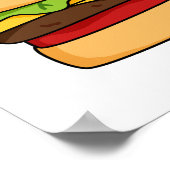 Niedlich Kawaii Cheeseburger Poster (Ecke)