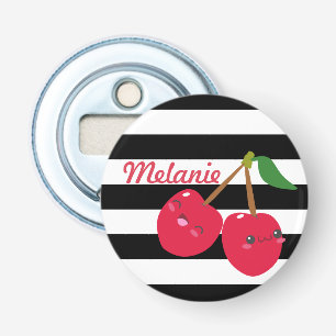 Niedlich Kawaii Cherry Streifen Personalisiert Flaschenöffner