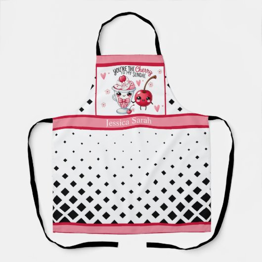 Niedlich Kawaii Cherry Sundae Schürze (Vorderseite)