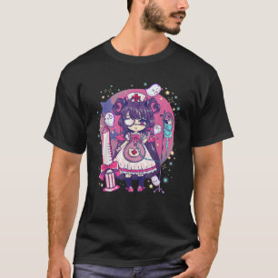 Niedlich Kawaii Chibi Anime Halloween Nurse Girls  T-Shirt