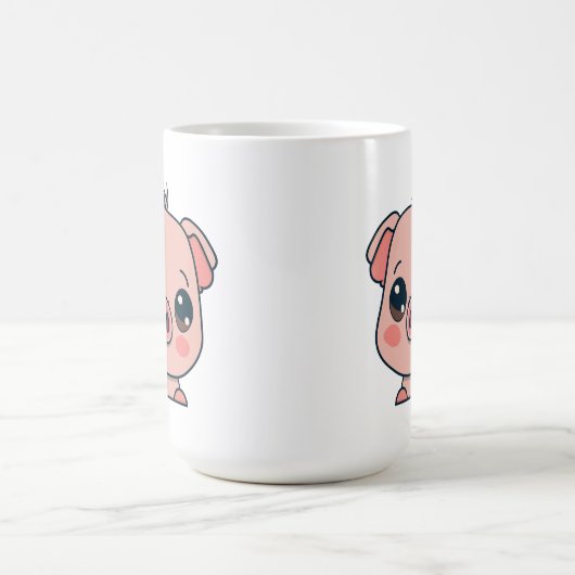 Niedlich Kawaii Chibi Pig Kaffeetasse (Mittel)
