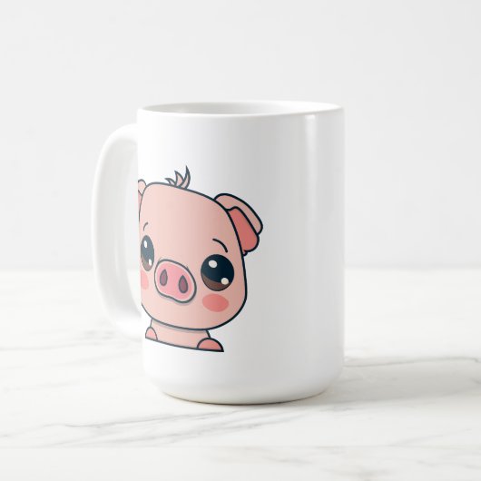 Niedlich Kawaii Chibi Pig Kaffeetasse (Vorderseite Links)
