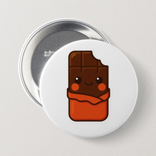 Niedlich Kawaii Chocolate Bar Button (Vorne & Hinten)