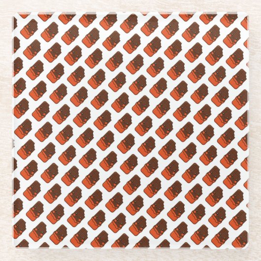 Niedlich Kawaii Chocolate Bar Glasuntersetzer (Vorderseite)