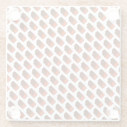 Niedlich Kawaii Chocolate Bar Glasuntersetzer (Rückseite)