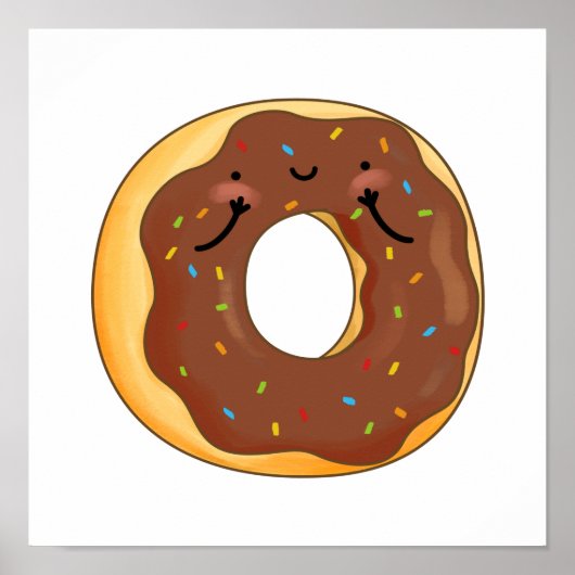 Niedlich Kawaii Chocoloate Donut Poster (Vorne)