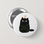 Niedlich Kawaii Christmas Cat Button (Vorne & Hinten)