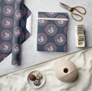 Niedlich Kawaii Christmas Fox Polka Dot Mandala Geschenkpapier