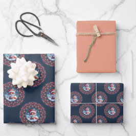 Niedlich Kawaii Christmas Fox Polka Dot Mandala Geschenkpapier Set