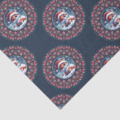 Niedlich Kawaii Christmas Fox Polka Dot Mandala Seidenpapier (Detail)