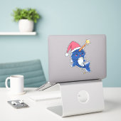 Niedlich Kawaii Christmas Narwhal Aufkleber (Laptop auf Schreibtisch)