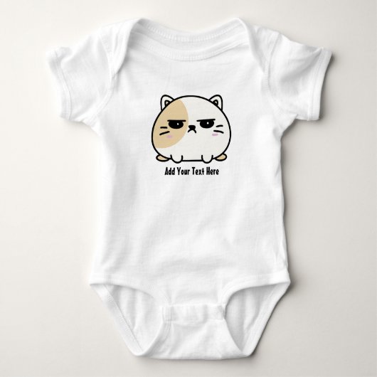 Niedlich Kawaii Chubby Angry Mochi Cat Baby Strampler (Vorderseite)