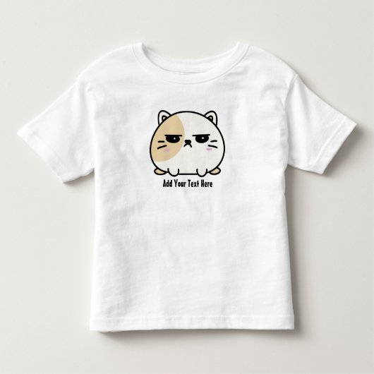 Niedlich Kawaii Chubby Angry Mochi Cat Kleinkind T-shirt (Vorderseite)