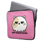 Niedlich Kawaii Chubby Angry Mochi Cat Laptopschutzhülle (Vorderseite Links)