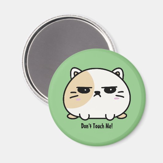Niedlich Kawaii Chubby Angry Mochi Cat Magnet (Vorderseite/Rückseite)