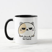 Niedlich Kawaii Chubby Angry Mochi Cat Tasse (Links)