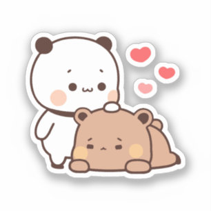 Niedlich Kawaii Chubby Mochi Panda Bär Aufkleber