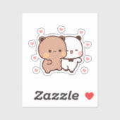 Niedlich Kawaii Chubby Mochi Panda Bär Aufkleber (Blatt)