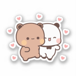 Niedlich Kawaii Chubby Mochi Panda Bär Aufkleber