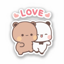 Niedlich Kawaii Chubby Mochi Panda Bär Aufkleber